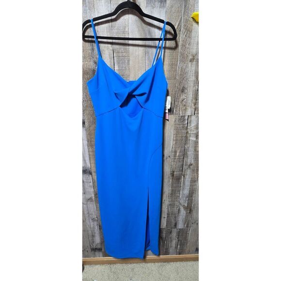 Aqua Blue Slit Maxi Sheath Dress NWT - Picture 1 of 6